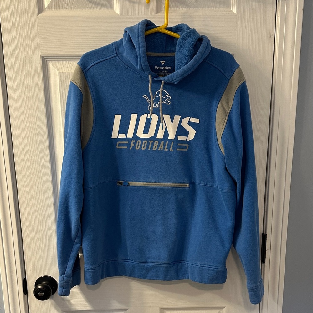 Fanatics Blue and Gray Lions Football Hoodie